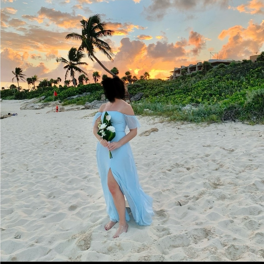 AZAZIE Bridesmaid Dress - Light Blue Size 2